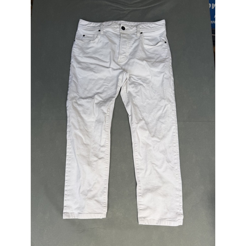 James Perse Mens White Stretch Denim 5-Pocket Straight Leg Jeans 32 MWSD1416